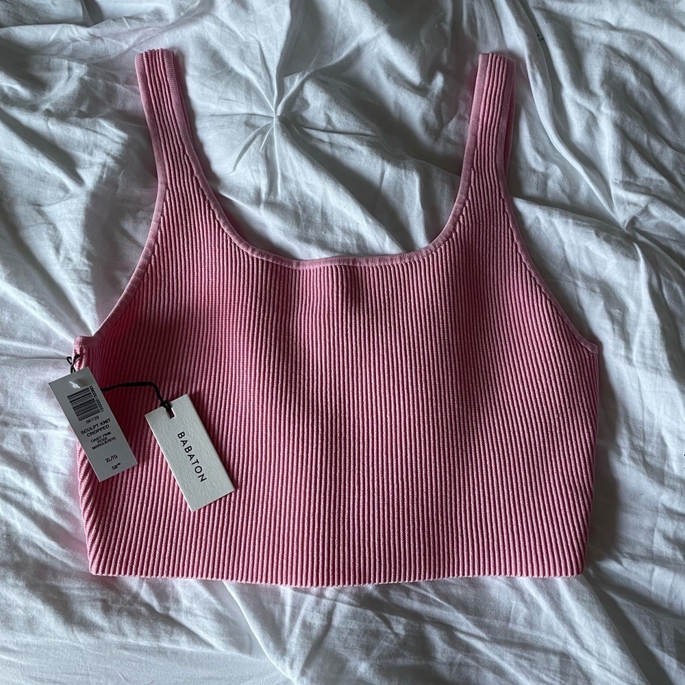 NWOT: Aritzia Sculpt Knit Squareneck Cropped Tank - Picture 2 of 7